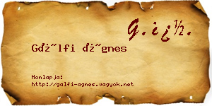 Gálfi Ágnes névjegykártya