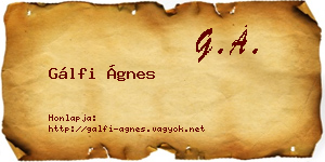 Gálfi Ágnes névjegykártya